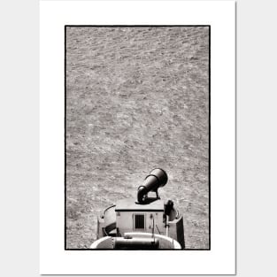 A birdwatcher watches the clifftop birds from the walkway - Mull of Galloway Foghorn - Scotland Posters and Art